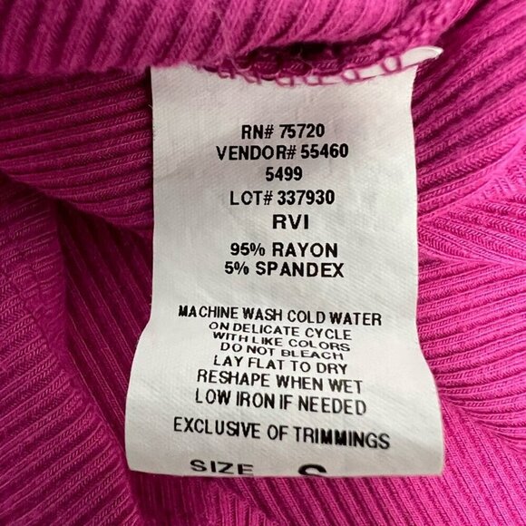 Bke Core Womens Crop Top Pink Short Sleeve Puff V Neck Stretch Ribbed S - Picture 9 of 9